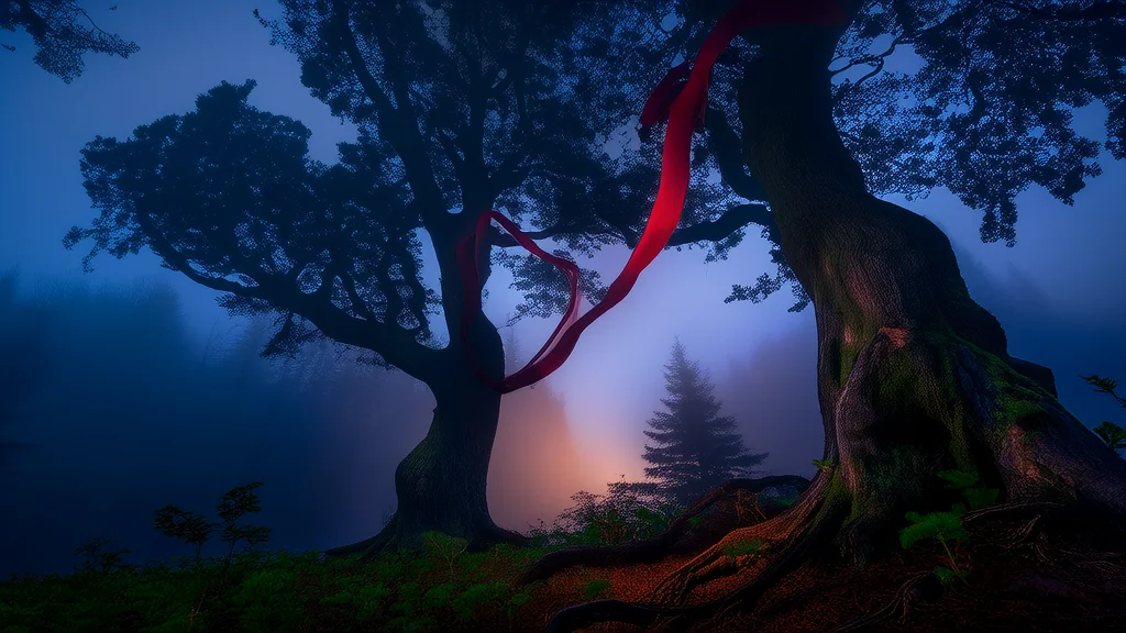 The Vanishing of Clara: A Red Ribbon and the Secret of Elmsworth Forest - Weird Tales Illustration