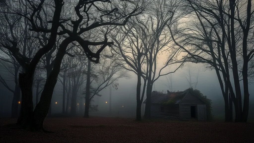 Whispers of Absence: The Autumn Vanishing of Elmsworth's Residents - Weird Tales Illustration