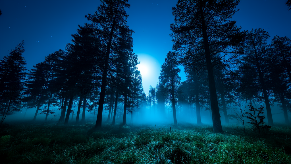 The Mysterious Blue Light Over Hollowbrook: A Silent Encounter on a Quiet Friday Night - Weird Tales Illustration