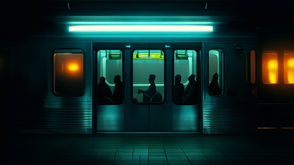 深夜地铁的诡异倒影：你不是第一次来 - Weird Tales Illustration
