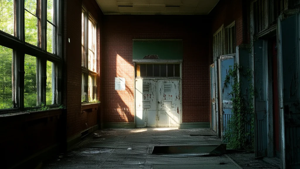 Whispers in the Rust: The Forgotten High School and the Secrets That Never Died - Weird Tales Illustration