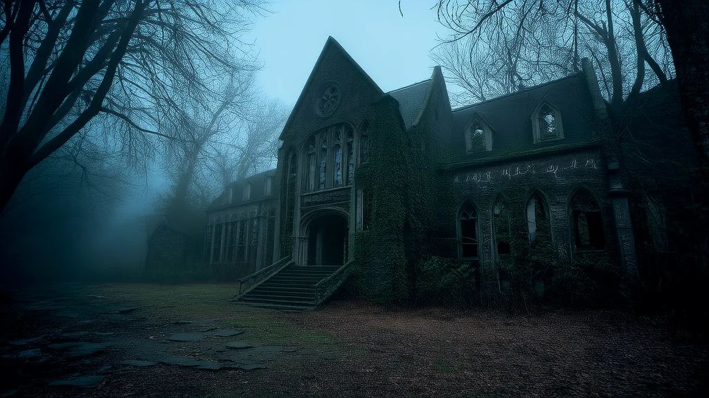 The Whispering Walls of the Hollow House: A Teen's Forbidden Journey into the Forgotten School - Weird Tales Illustration