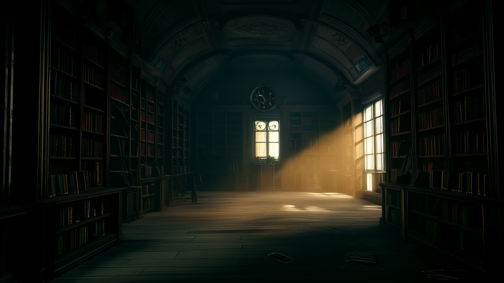The Silent Clock of Eldridge Hollow and the Librarian Who Disappeared at 8:17 PM - Weird Tales Illustration