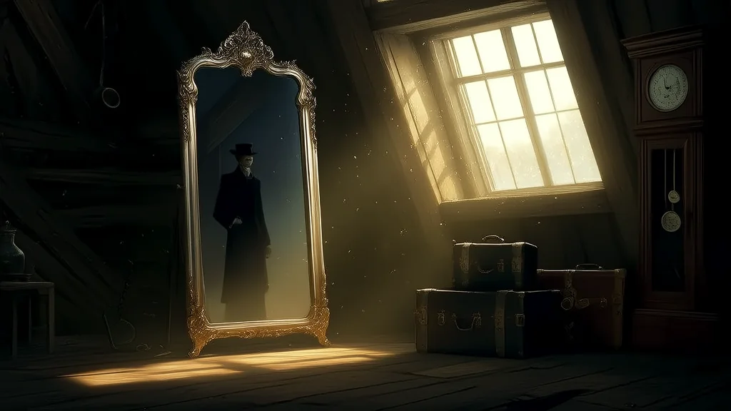 The Mirror That Held a Secret Too Dark to Forget - Weird Tales Illustration