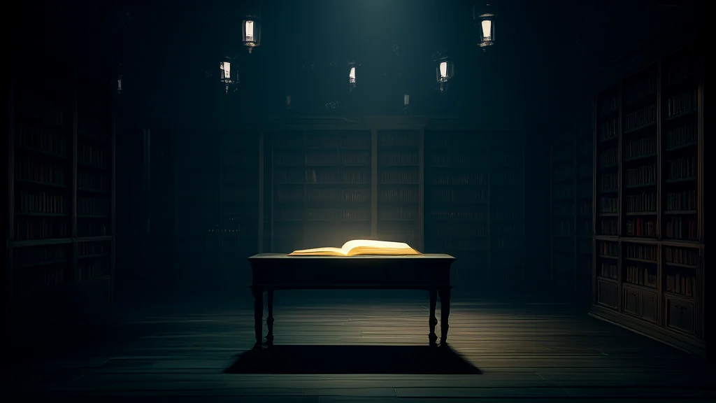 归途之书：深夜图书馆的诡异低语 - Weird Tales Illustration