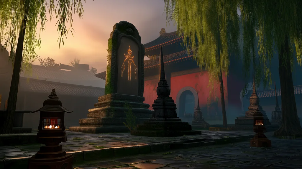 古庙石碑的秘密与低语声 - Weird Tales Illustration