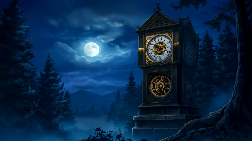 The Clock That Chimed at 7:07 and the Girl Who Never Came Home - Weird Tales Illustration