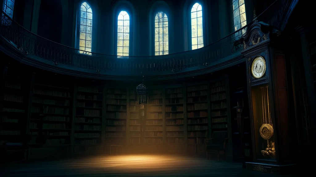 The Clock That Stopped at 6:17 and the Librarian Who Knew - Weird Tales Illustration