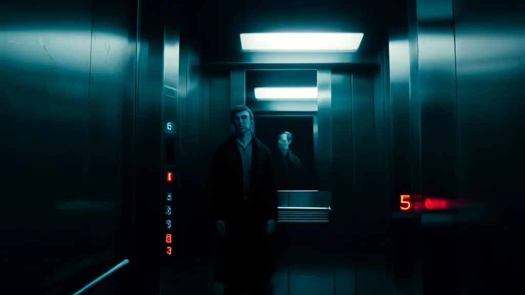 深夜电梯里的神秘守夜人 - Weird Tales Illustration