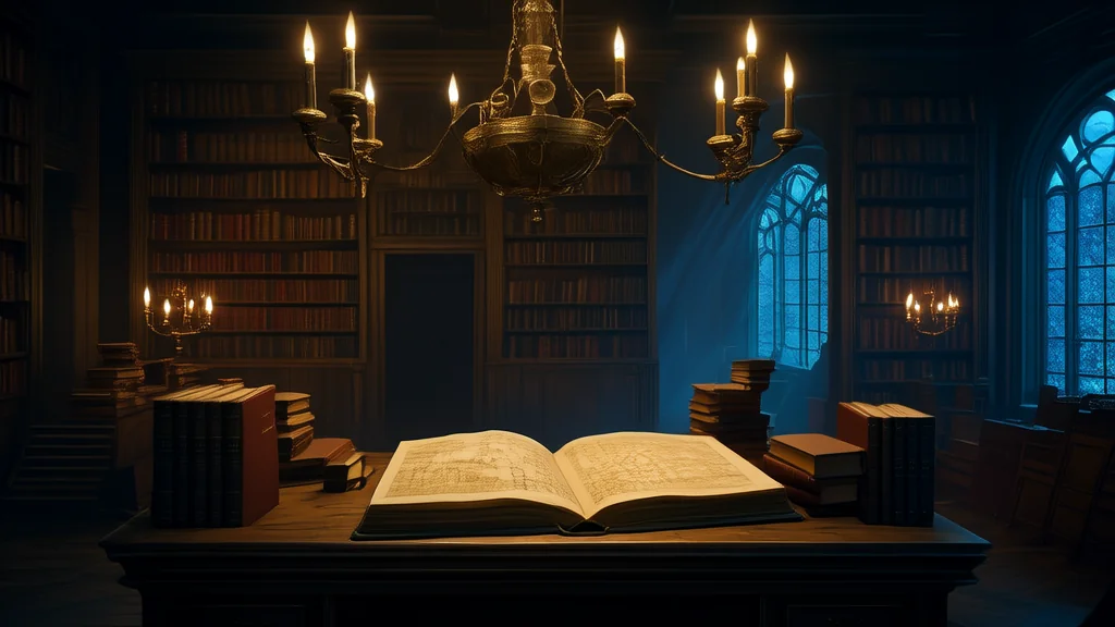 深夜图书馆的无名谷之谜 - Weird Tales Illustration