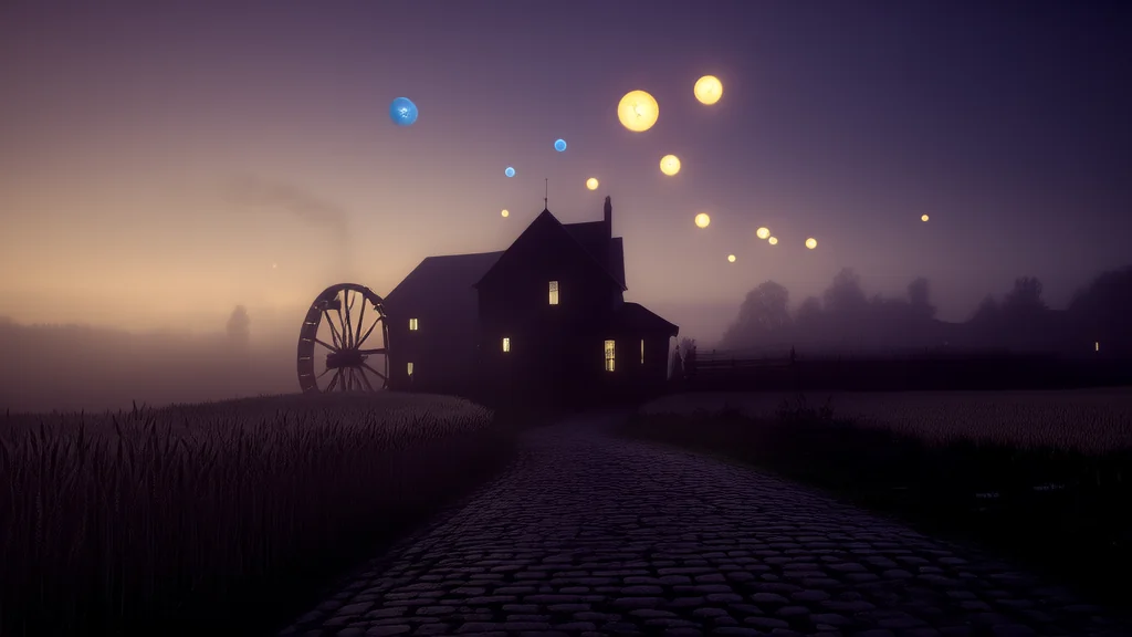 The Secret of Elmsworth: UFOs Over the Old Mill and the Town's Silent Fear - Weird Tales Illustration