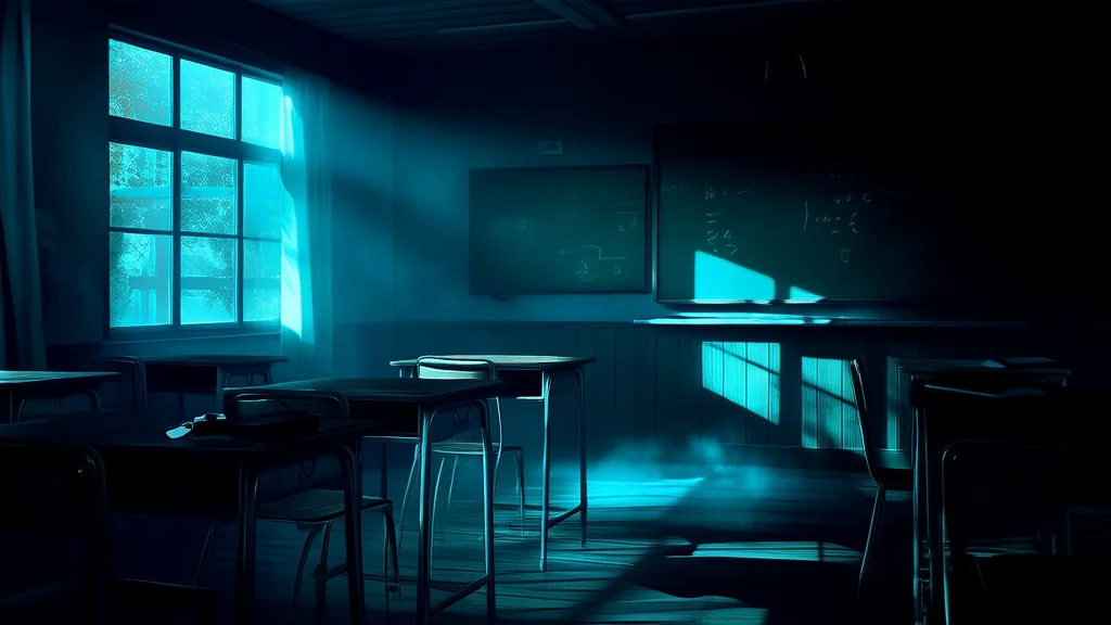 月圆夜，废弃教室的镜子会说话 - Weird Tales Illustration