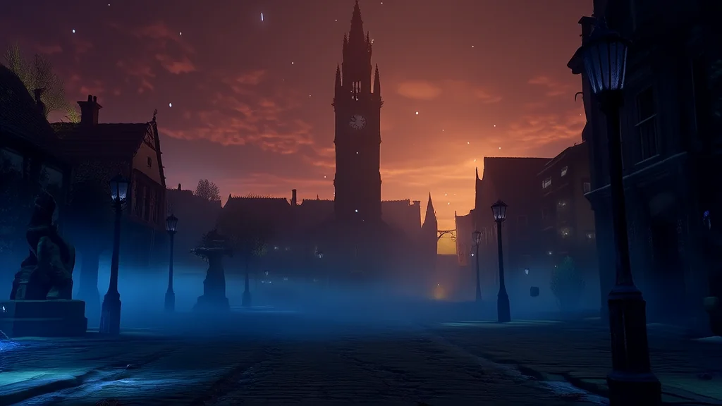 第七次日落：青雾镇的黄昏钟声 - Weird Tales Illustration