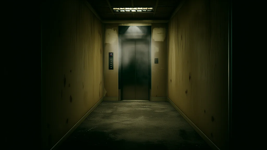 The Secret of the Seventh Floor and the Whispering Elevator in the Forgotten Office Building - Weird Tales Illustration