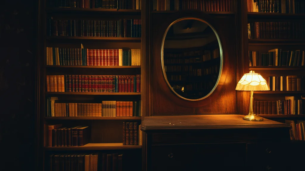 墨香阁的见闻录与镜湖村的秘密 - Weird Tales Illustration